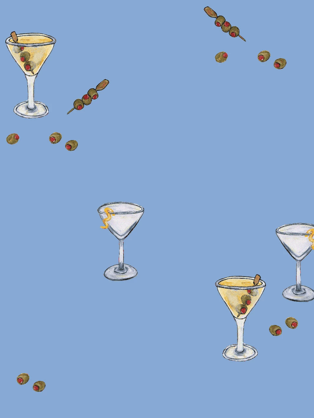'Martini' Wallpaper By CAB X Carlyle - Blue 4 'Martini' Wallpaper By CAB X Carlyle - Blue - Image 2