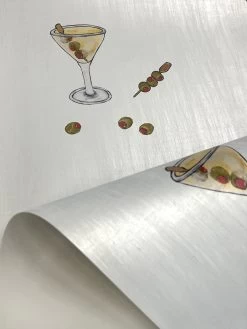 'Martini' Wallpaper By CAB X Carlyle - Matte Silver 7 'Martini' Wallpaper By CAB X Carlyle - Matte Silver -Wall Decoration Store Martini MatteSilver Detail 1