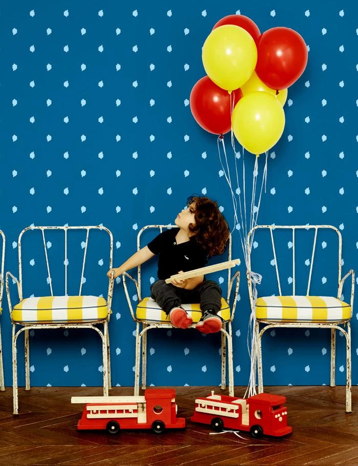 'Medina Dot' Wallpaper By Wallshoppe - Powder Blue / Cadet Blue 4 'Medina Dot' Wallpaper By Wallshoppe - Powder Blue / Cadet Blue - Image 2