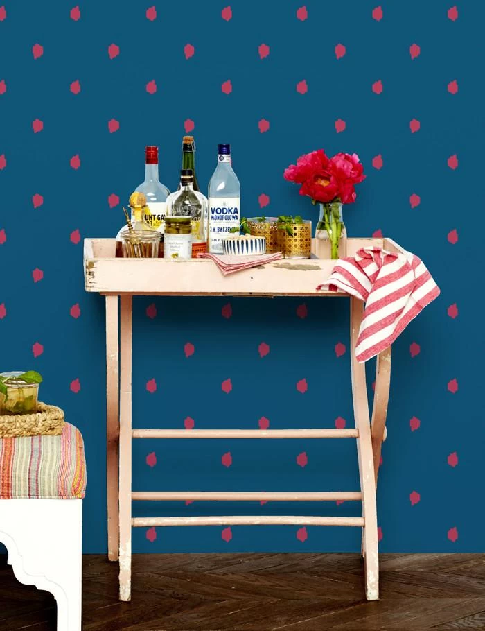 'Medina Dot' Wallpaper By Wallshoppe - Rose / Cadet Blue 4 'Medina Dot' Wallpaper By Wallshoppe - Rose / Cadet Blue - Image 2