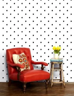 'Medina Dot' Wallpaper By Wallshoppe - White / Black -Wall Decoration Store MedinaDot white 700x910 ad3ea69b 9ee3 458e 9666 30cc0e73ab58