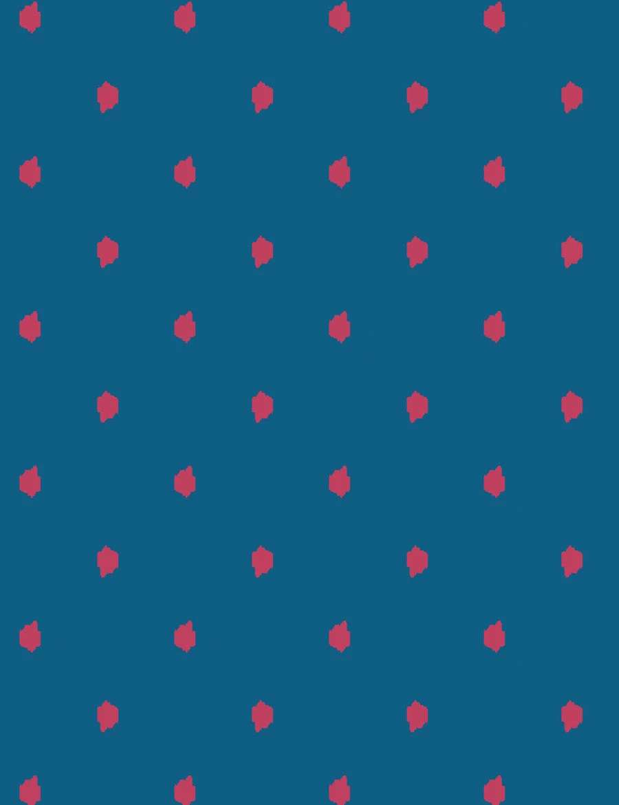 'Medina Dot' Wallpaper By Wallshoppe - Rose / Cadet Blue 3 'Medina Dot' Wallpaper By Wallshoppe - Rose / Cadet Blue