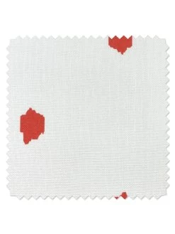 'Fabric By The Yard - Medina Dot - Persimmon On Linen