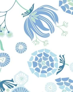 'Mediterranean Floral' Wallpaper By Tea Collection - Blue -Wall Decoration Store Mediterranean Floral Blue detail 42c23abc 2d74 4903 a469 44d817de2680
