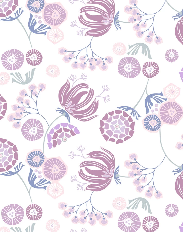 'Mediterranean Floral' Wallpaper By Tea Collection - Lavender 3 'Mediterranean Floral' Wallpaper By Tea Collection - Lavender