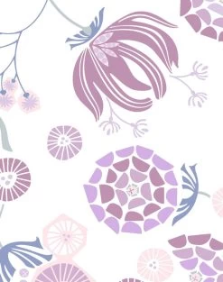 'Mediterranean Floral' Wallpaper By Tea Collection - Lavender 7 'Mediterranean Floral' Wallpaper By Tea Collection - Lavender -Wall Decoration Store Mediterranean Floral Lavender detail