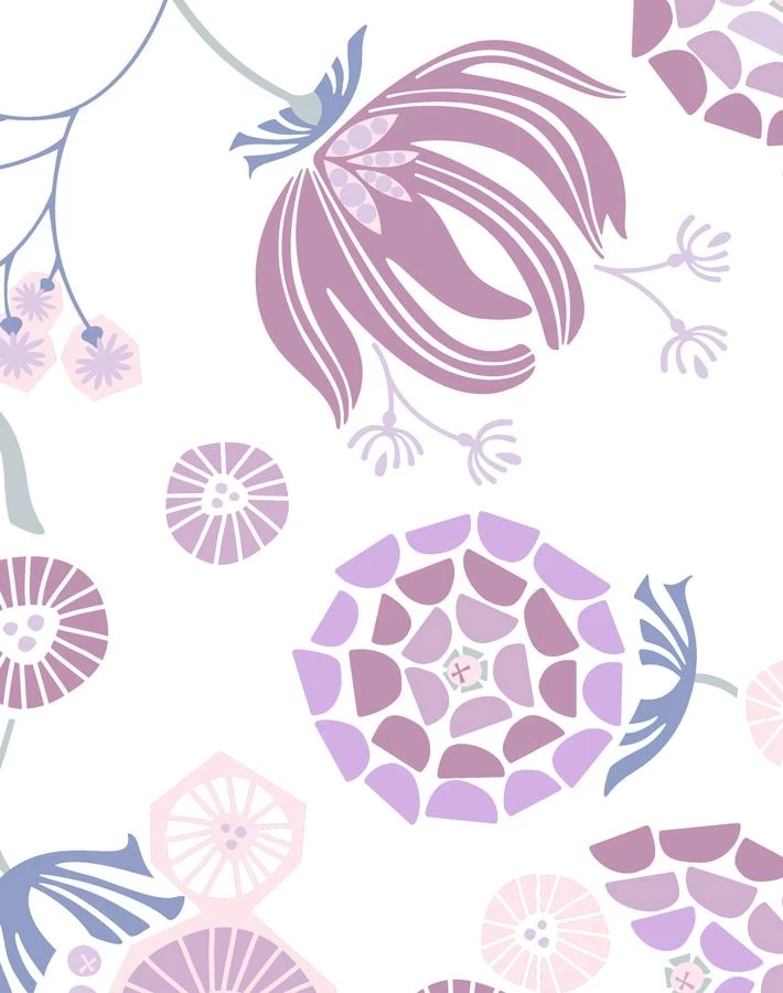 'Mediterranean Floral' Wallpaper By Tea Collection - Lavender 5 'Mediterranean Floral' Wallpaper By Tea Collection - Lavender - Image 3
