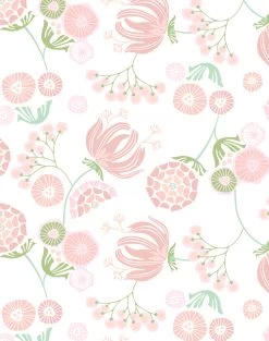 'Mediterranean Floral' Wallpaper By Tea Collection - Pink