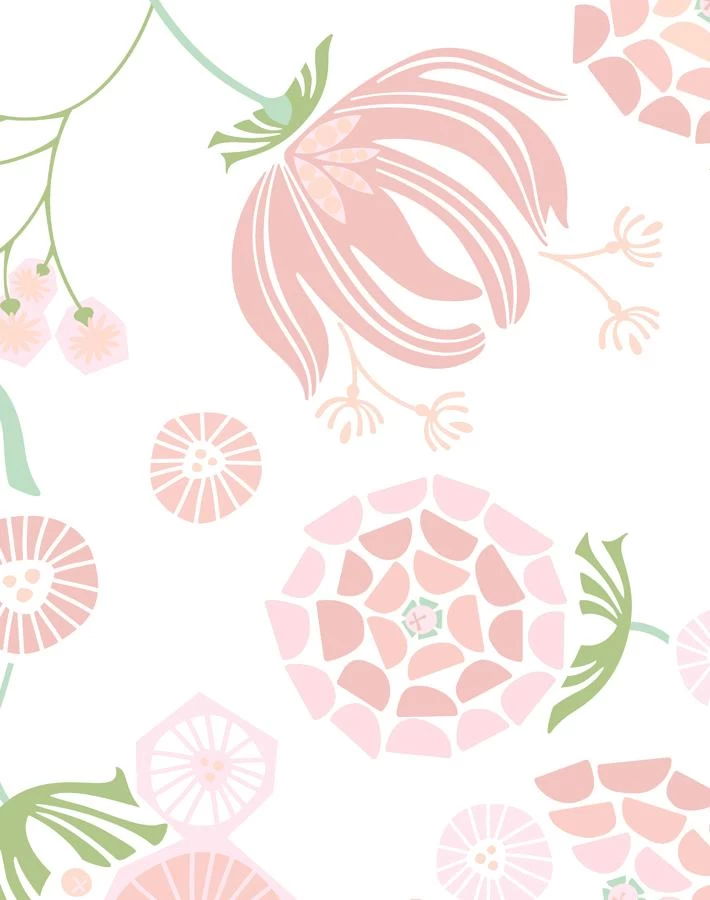 'Mediterranean Floral' Wallpaper By Tea Collection - Pink 5 'Mediterranean Floral' Wallpaper By Tea Collection - Pink - Image 3
