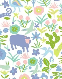 'Menagerie' Wallpaper By Tea Collection - Blush -Wall Decoration Store Menagerie Blush detail
