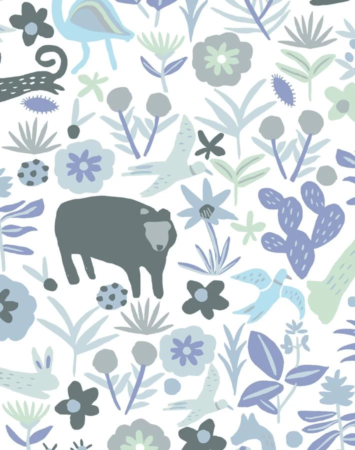 'Menagerie' Wallpaper By Tea Collection - Gray 5 'Menagerie' Wallpaper By Tea Collection - Gray - Image 3