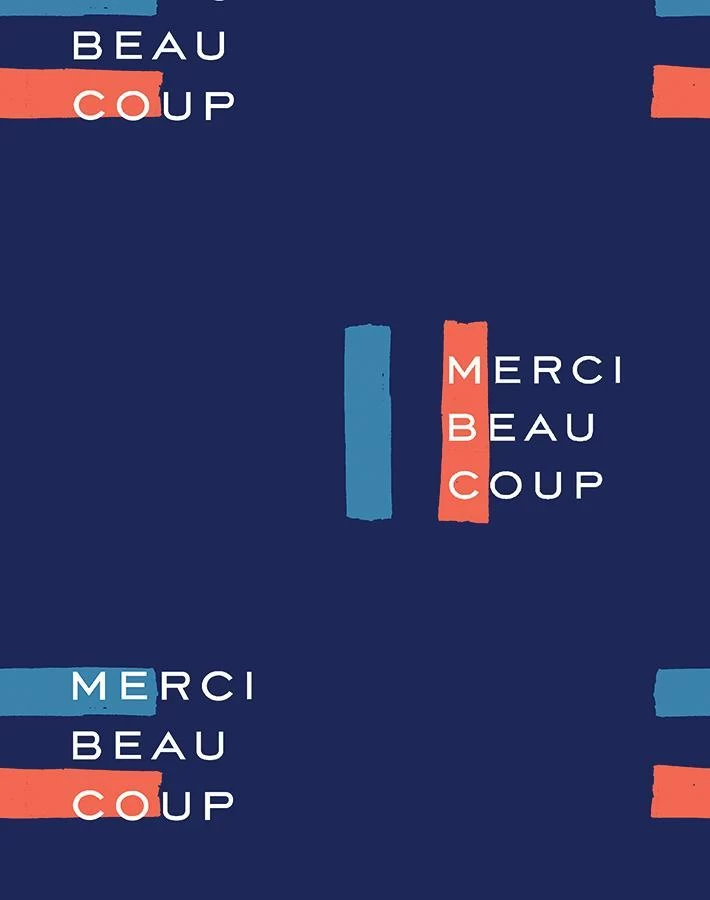 'Merci Flag' Wallpaper By Clare V. - Navy 5 'Merci Flag' Wallpaper By Clare V. - Navy - Image 3