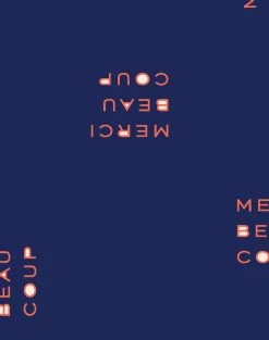 'Merci Beaucoup' Wallpaper By Clare V. - Navy -Wall Decoration Store Merci blue detail 3f2021de ab0e 42c0 9783 c222572c0e5a