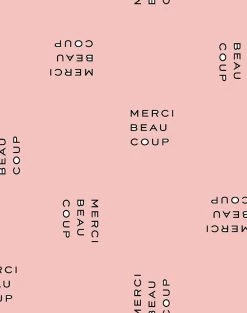 'Merci Beaucoup' Wallpaper By Clare V. - Pink -Wall Decoration Store Merci pink Product df37501a 6180 4da7 9f6f b201895108e4
