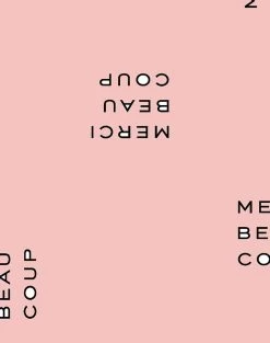 'Merci Beaucoup' Wallpaper By Clare V. - Pink -Wall Decoration Store Merci pink detail 4e16bc1a 5045 41af 9c0b 22521b5336d3