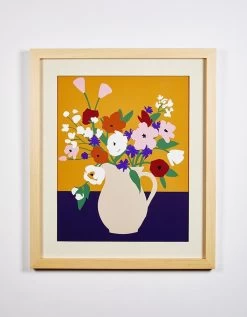 'Midcentury Flower Vase' Framed Art By Artshoppe -Wall Decoration Store Midcentury Flower Vase design