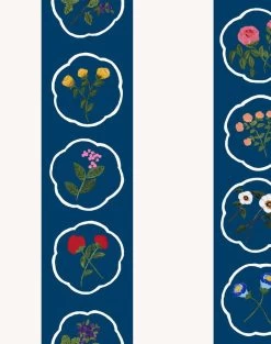 'Montaigne Stripe' Wallpaper By Carly Beck - Deep Navy