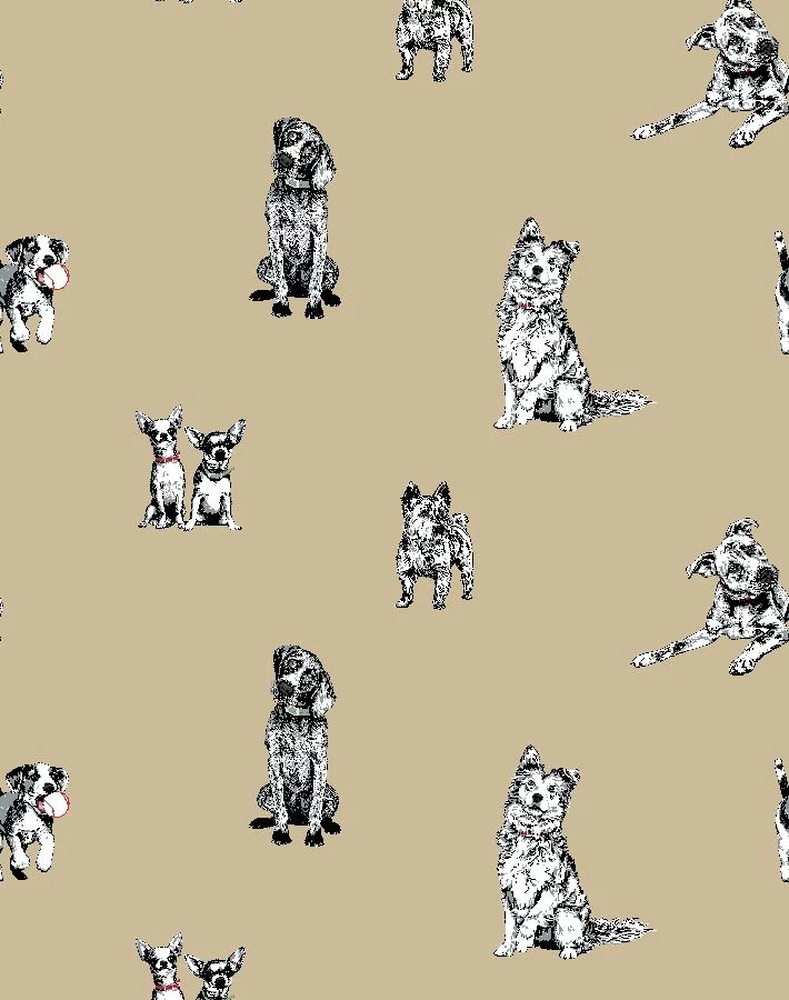 'Mutts' Wallpaper By Nathan Turner - Burlap 3 'Mutts' Wallpaper By Nathan Turner - Burlap