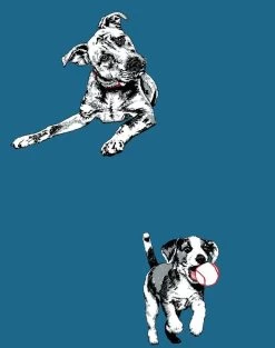 'Mutts' Wallpaper By Nathan Turner - Cadet Blue -Wall Decoration Store Mutts web Detail cadetblue 132a5564 a4ed 45c4 9930 82b1194eeb4c