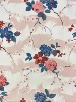 'Fabric By The Yard - Dora Chintz - Pink + Blue On Linen 11 'Fabric By The Yard - Dora Chintz - Pink + Blue On Linen -Wall Decoration Store Nathan Turner CA Dora Chintz Pink Blue Design