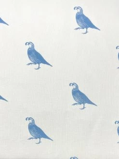 'Fabric By The Yard - California Quail - Blue On Linen 7 'Fabric By The Yard - California Quail - Blue On Linen -Wall Decoration Store Nathan Turner CA Quail Blue Design