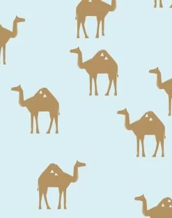 'Oasis Camels' Wallpaper By Tea Collection - Pale Blue 7 'Oasis Camels' Wallpaper By Tea Collection - Pale Blue -Wall Decoration Store Oasis Camels Pale Blue detail
