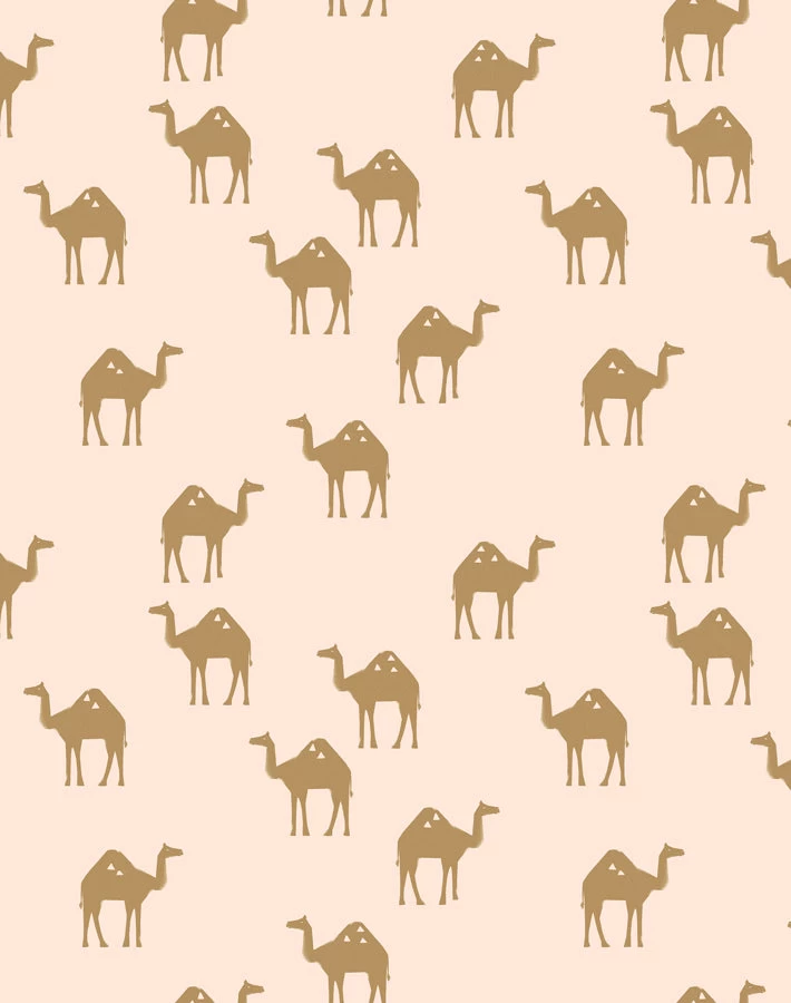 'Oasis Camels' Wallpaper By Tea Collection - Peach 3 'Oasis Camels' Wallpaper By Tea Collection - Peach