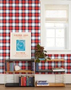 'Oban Plaid' Wallpaper By Wallshoppe - Red Blue 7 'Oban Plaid' Wallpaper By Wallshoppe - Red Blue -Wall Decoration Store ObanPlaid RS redblue d70a8dab 9125 4311 bd1f 95bc0c32656d