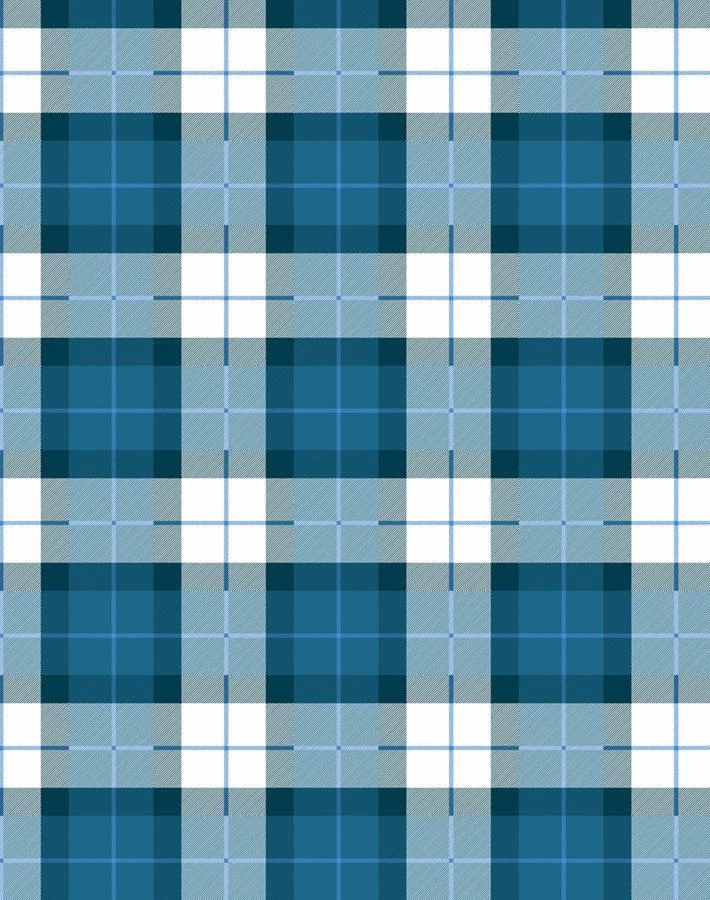 'Oban Plaid' Wallpaper By Wallshoppe - Cadet Blue 6 'Oban Plaid' Wallpaper By Wallshoppe - Cadet Blue - Image 4