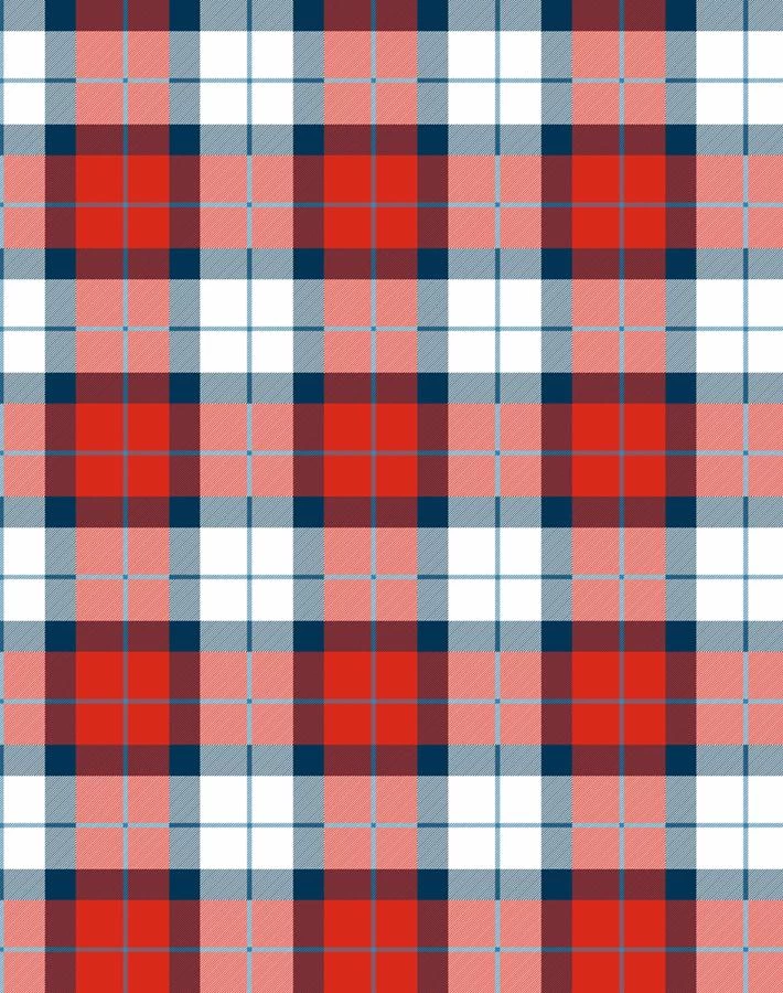 'Oban Plaid' Wallpaper By Wallshoppe - Red Blue 3 'Oban Plaid' Wallpaper By Wallshoppe - Red Blue