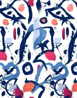 'El Quijote' Wallpaper By Chris Benz - Multi / Blue / Coral -Wall Decoration Store Ode 4 bluecoral 198e5b3c b608 4326 b86c 8d145c9d0394