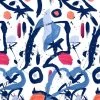 'El Quijote' Wallpaper By Chris Benz - Multi / Blue / Coral