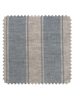 'Fabric By The Yard - Ojai Stripe - Baby Blue On Flax Linen
