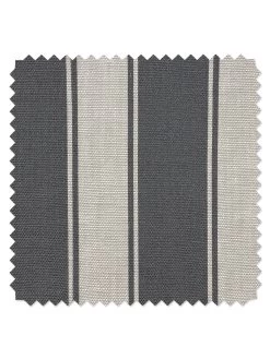 'Fabric By The Yard - Ojai Stripe - Black On Flax Linen