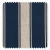 'Fabric By The Yard - Ojai Stripe - Navy On Flax Linen