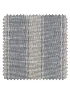 'Fabric By The Yard - Ojai Stripe - Silver On Flax Linen