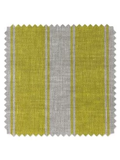 'Fabric By The Yard - Ojai Stripe - Yellow On Flax Linen