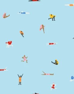 'Olympians' Wallpaper By Tea Collection - Baby Blue