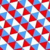 'Optic Triangle' Wallpaper By Clare V. - Cyan / Red