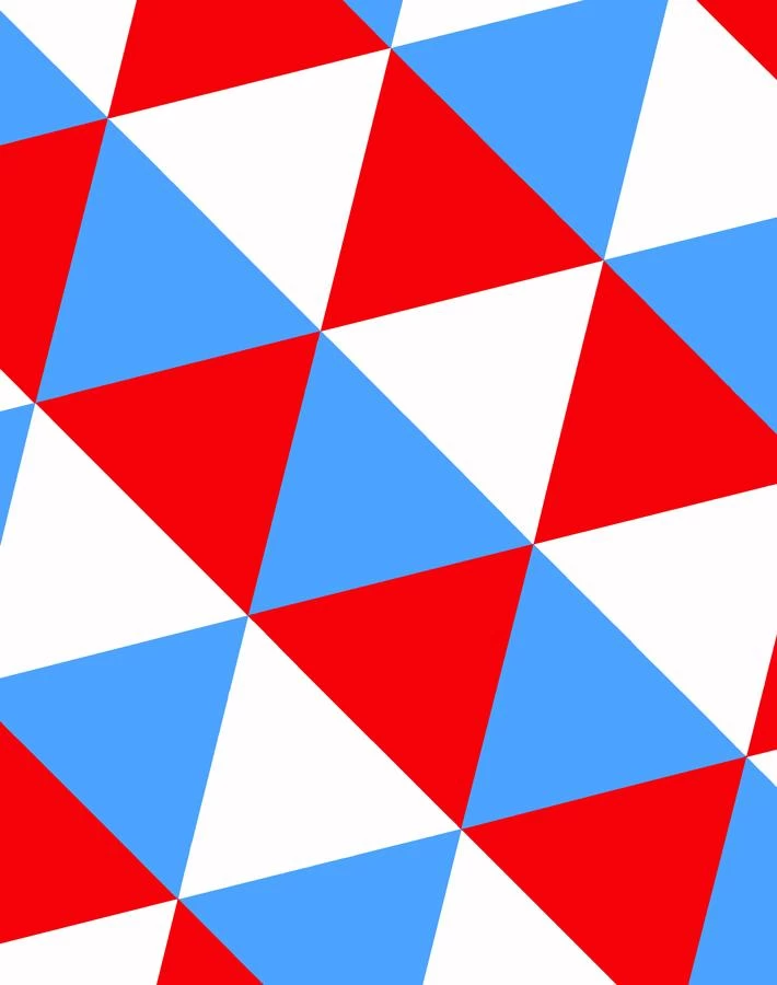 'Optic Triangle' Wallpaper By Clare V. - Cyan / Red 5 'Optic Triangle' Wallpaper By Clare V. - Cyan / Red - Image 3