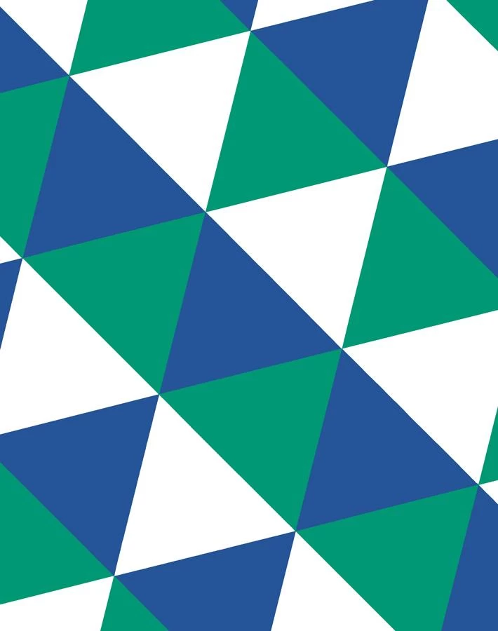 'Optic Triangle' Wallpaper By Clare V. - Green / Blue 5 'Optic Triangle' Wallpaper By Clare V. - Green / Blue - Image 3