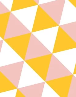 'Optic Triangle' Wallpaper By Clare V. - Marigold / Pink -Wall Decoration Store Optic Triangle by Clare V Marigold Pink detail