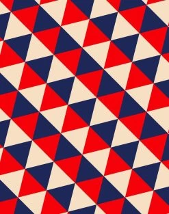 'Optic Triangle' Wallpaper By Clare V. - Navy / Peach