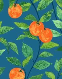 'Orange Crush' Wallpaper By Nathan Turner - Cadet Blue -Wall Decoration Store OrangeCrush Cadetblue DETAIL 5cb6f7b5 8326 47c2 a83b be7fb398afb3