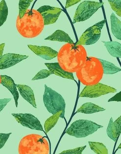 'Orange Crush' Wallpaper By Nathan Turner - Green -Wall Decoration Store OrangeCrush Green DETAIL a71ecf54 b15e 4f2d b237 d4b2f9fdea65