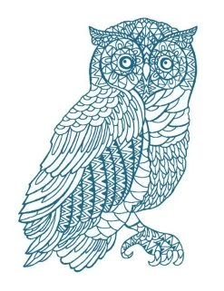 'Otus The Owl' Wallpaper By Wallshoppe - Cadet Blue On White -Wall Decoration Store OtusOwl product CadetBlue 2ce68c50 72d7 4135 bf57 3241b8568845