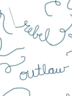 'Outlaws And Rebels' Wallpaper By Lingua Franca- Navy -Wall Decoration Store Outlaws and Rebels Navy Detail
