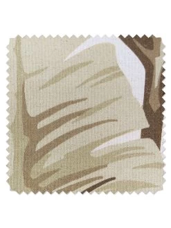 'Fabric By The Yard - Pacifico Palm - Cappuccino On Raw Canvas