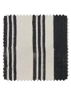 'Fabric By The Yard - Painted Stripes - Black On Raw Canvas