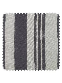 'Fabric By The Yard - Painted Stripes - Chocolate On Flax Linen